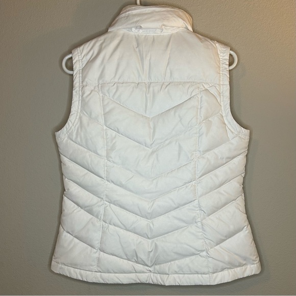 Women’s Size Small White Puffer Vest Eddie Bauer Premium Goose Down Nordic Style - Picture 3 of 16